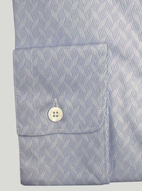 Canali Shirts Canali - Textured Print Cotton Light Blue Casual Shirt