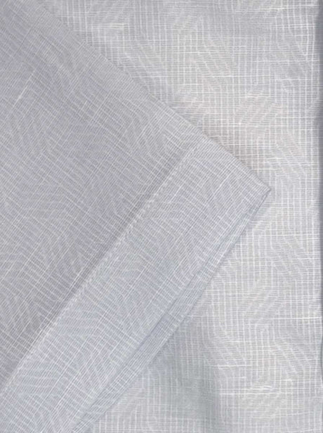 Canali Short Sleeve Shirts Canali - Textured Print Cotton Powder Blue Short Sleeve Shirt