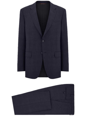 Canali Suits Canali - Prince of Wales Wool Navy Suit