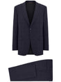 Canali Suits Canali - Prince of Wales Wool Navy Suit