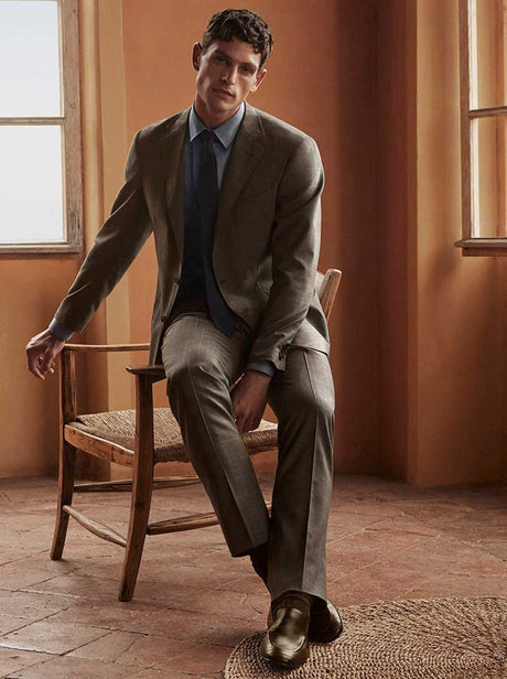 Canali Suits Canali - Textured Wool Beige Suit