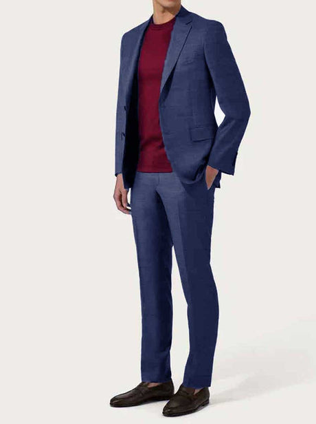 Canali Suits Canali - Textured Wool Blue Suit