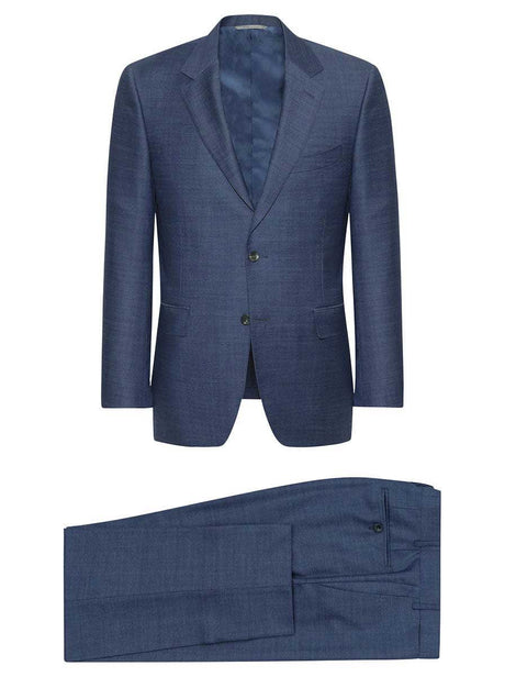 Canali Suits Canali - Textured Wool Blue Suit