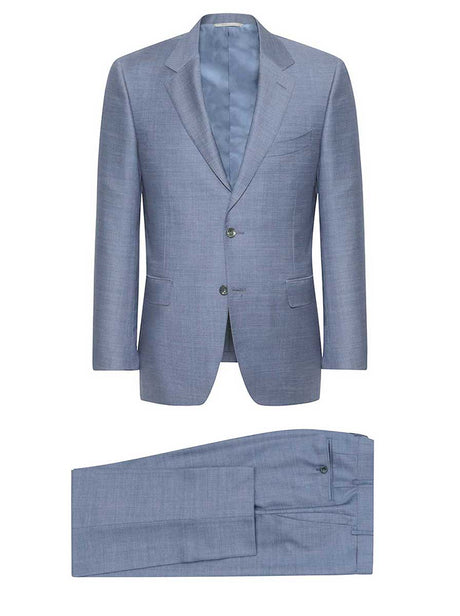 Canali Suits Canali - Textured Wool Light Blue Suit