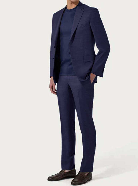 Canali Suits Canali - Textured Wool Navy Suit