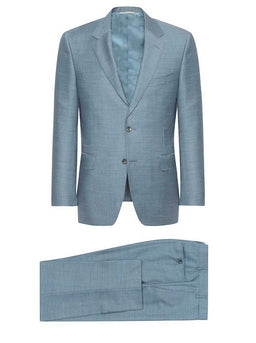 Canali Suits Canali - Textured Wool Turquoise Suit