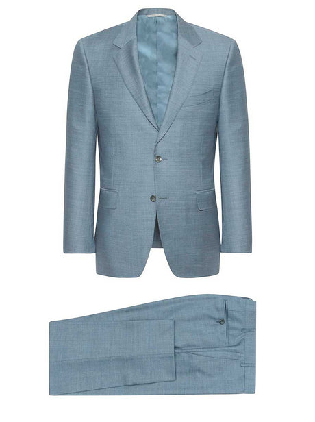 Canali Suits Canali - Textured Wool Turquoise Suit