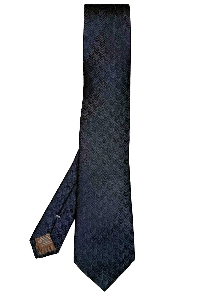 Canali Ties Canali Chevron Woven Navy Tie
