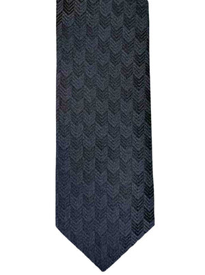 Canali Ties Canali Chevron Woven Navy Tie