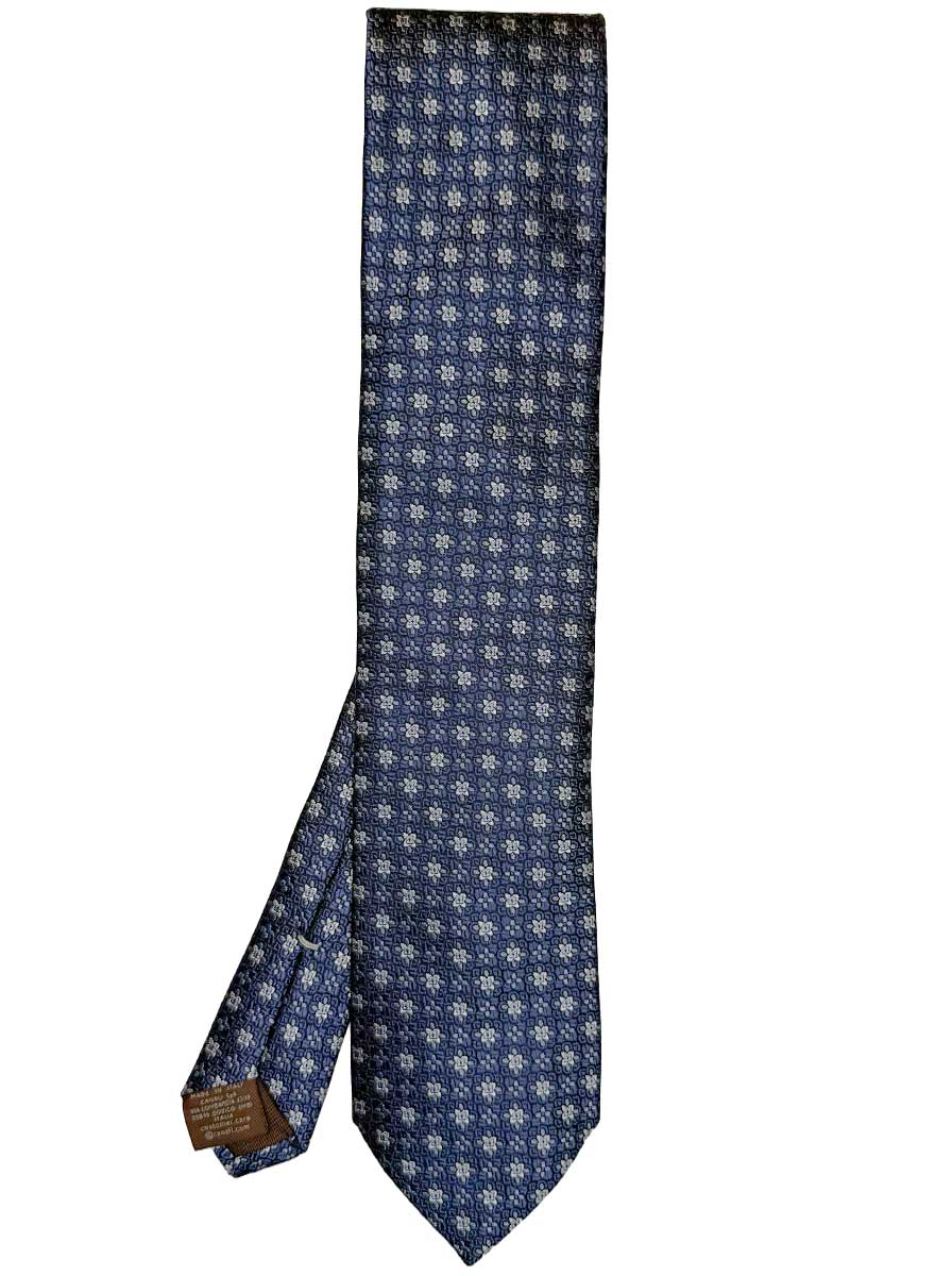 Canali Ties Canali - Medallion Woven Blue Tie