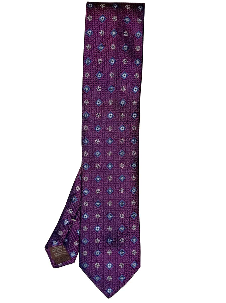 Canali Ties Canali - Medallion Woven Purple Tie