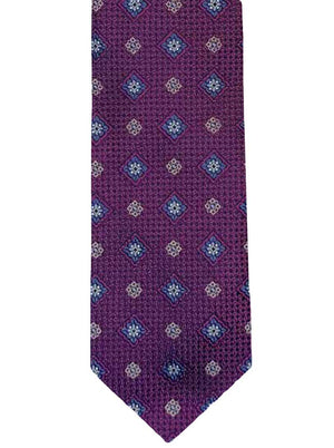 Canali Ties Canali - Medallion Woven Purple Tie