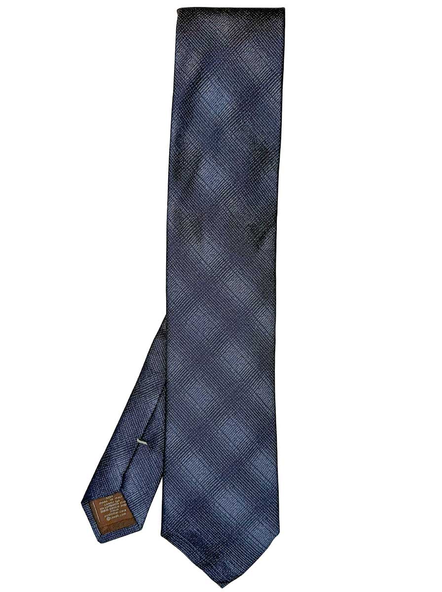 Canali Ties Canali - Overlaying Check Woven Blue Tie