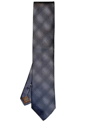 Canali Ties Canali - Overlaying Check Woven Grey Tie