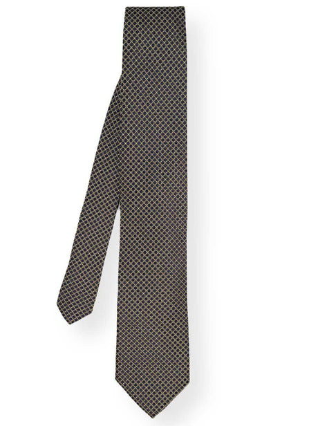 Canali Ties Canali - Tie - Micro Check With Spot Navy