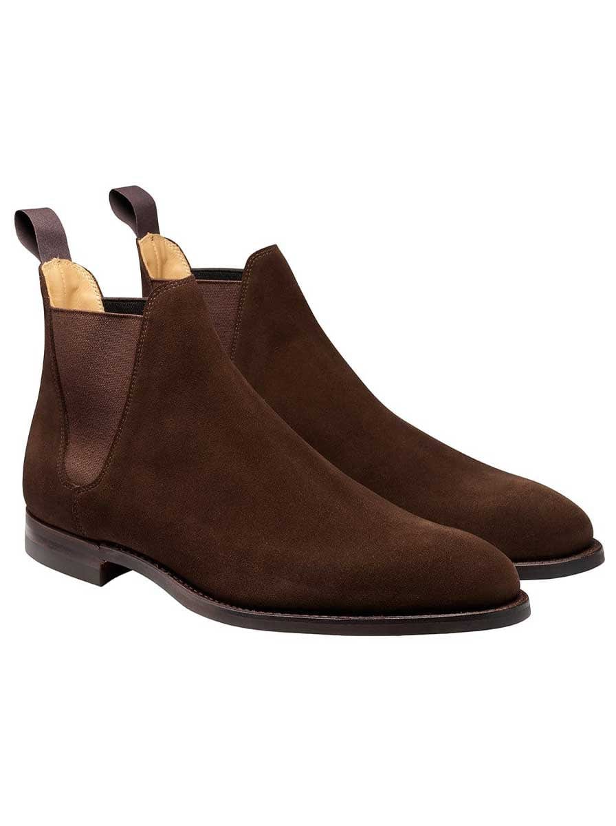 Crockett & Jones Shoes & Boots Crockett & Jones - Chelsea 8 Dark Brown Suede Boot