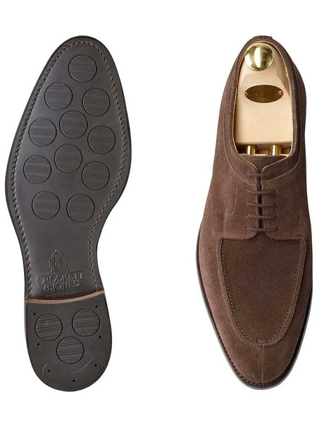 Crockett & Jones Shoes & Boots Crockett & Jones - Hardwick Dark Brown Suede Shoe