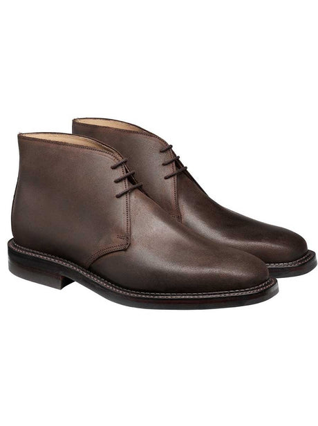 Crockett & Jones Shoes & Boots Crockett & Jones - Molton Dark Brown Rough-Out Suede Boot