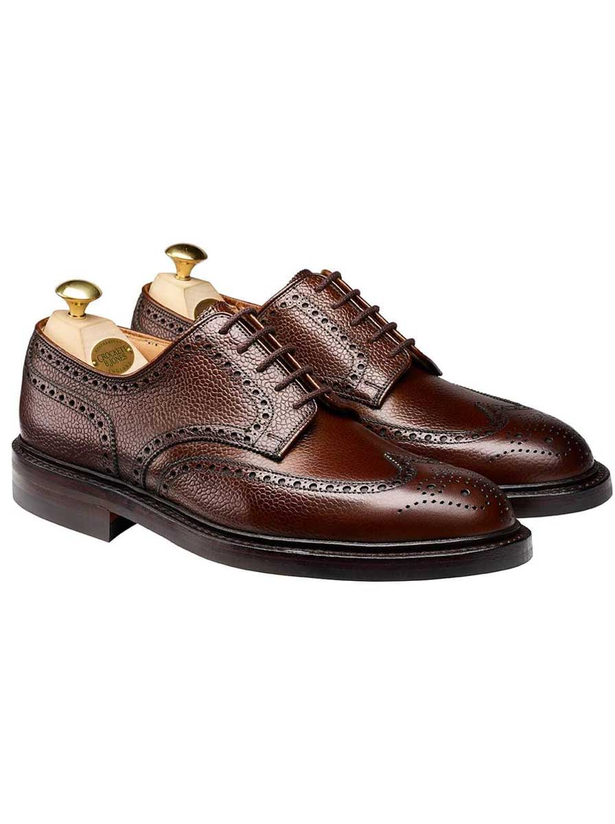 Crockett & Jones Shoes & Boots Crockett & Jones - Pembroke Dark Brown Scotch Grain Shoe