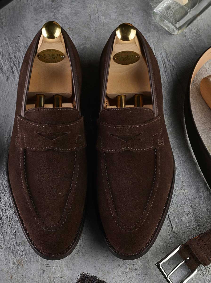 Crockett & Jones Shoes & Boots Crockett & Jones - Sydney Dark Brown Suede Shoe