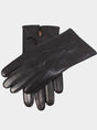 Dents Gloves Dents - Black Hand-sewn Three-Point Cashmere-Lined Leather Gloves