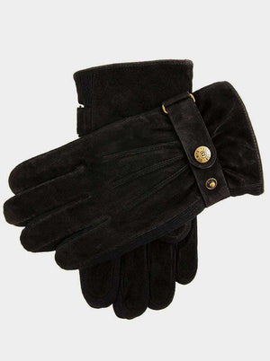 Dents Gloves Dents - Black Three-Point Fleece-Lined Suede Gloves