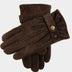 Dents Gloves Dents - Brown Three-Point Fleece-Lined Suede Gloves