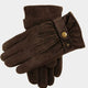 Dents Gloves Dents - Brown Three-Point Fleece-Lined Suede Gloves