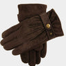 Dents Gloves Dents - Brown Three-Point Fleece-Lined Suede Gloves