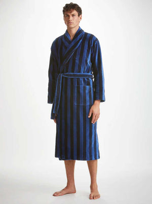 Derek Rose Robe Derek Rose - Terry Cotton Striped Bathrobe