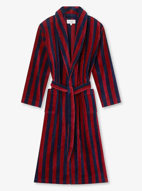 Derek Rose Robe Derek Rose - Terry Cotton Striped Bathrobe