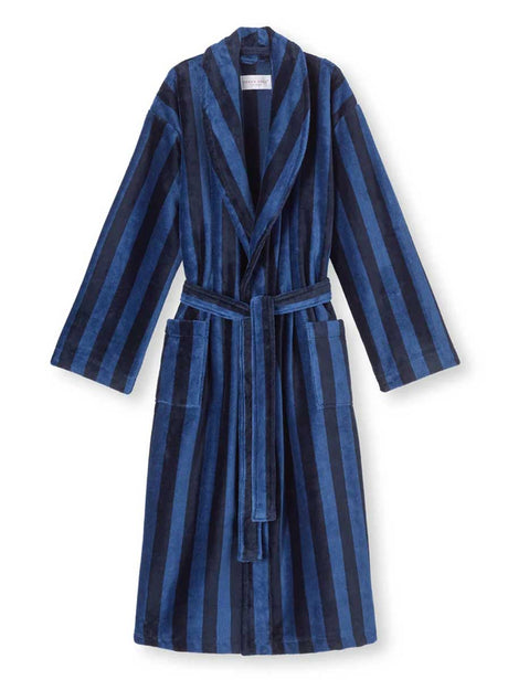 Derek Rose Robe Derek Rose - Terry Cotton Striped Bathrobe