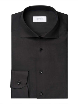 Eton Shirts Eton - Black Semi Soid Signture Dobby Shirt