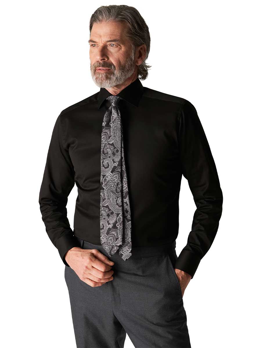 Eton Shirts Eton - Black Signature Twill Shirt