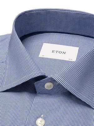 Eton Shirts Eton - Blue Fine Check Shirt