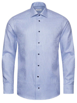 Eton Shirts Eton - Blue Houndstooth Check Shirt