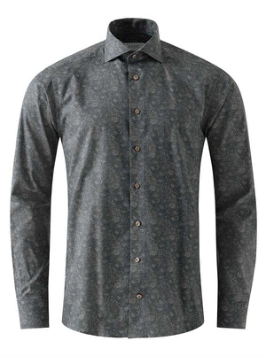 Eton Shirts Eton - Brown Motif Print Signature Twill Shirt