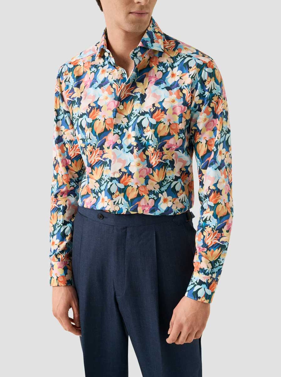 Eton Shirts Eton - Floral Cotton TENCEL™ Lyocell Shirt