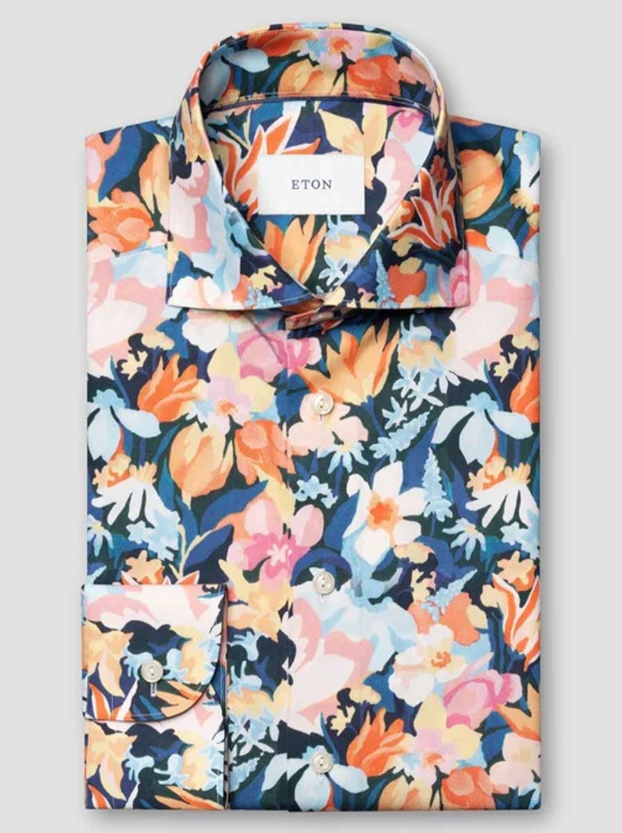 Eton Shirts Eton - Floral Cotton TENCEL™ Lyocell Shirt