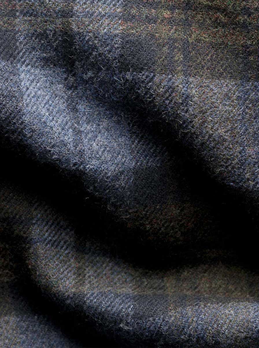 Eton Shirts Eton - Flannel Dark Blue Plaid Shirt