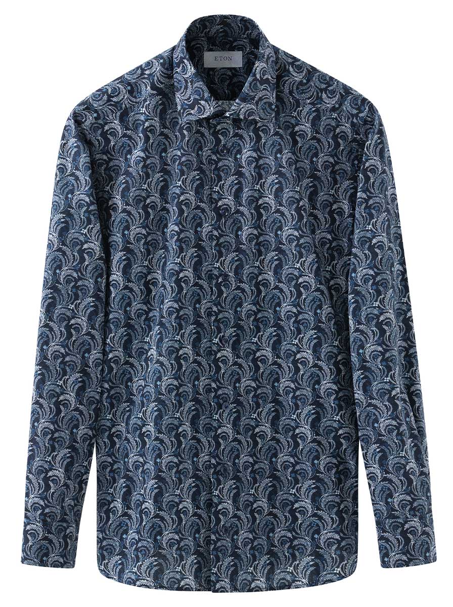 Eton Shirts Eton - Navy Floral Print Shirt