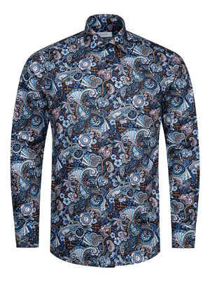 Eton Shirts Eton - Navy Motif Print Shirt