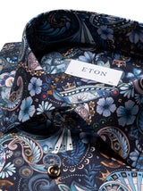 Eton Shirts Eton - Navy Motif Print Shirt