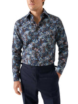 Eton Shirts Eton - Navy Motif Print Shirt