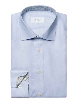 Eton Shirts Eton - Oxford Shirt w/ Paisleyl Print Trim