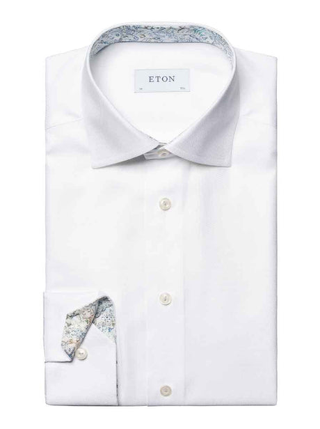 Eton Shirts Eton - Oxford Shirt w/ Paisleyl Print Trim