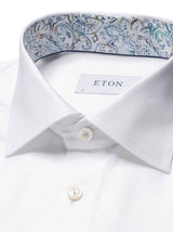 Eton Shirts Eton - Oxford Shirt w/ Paisleyl Print Trim