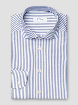 Eton Shirts Eton - Oxford Striped Blue Shirt