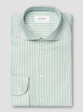 Eton Shirts Eton - Oxford Striped Green Shirt