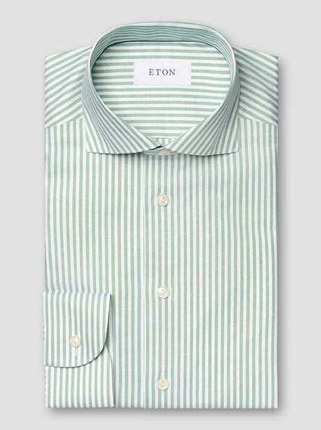 Eton Shirts Eton - Oxford Striped Green Shirt